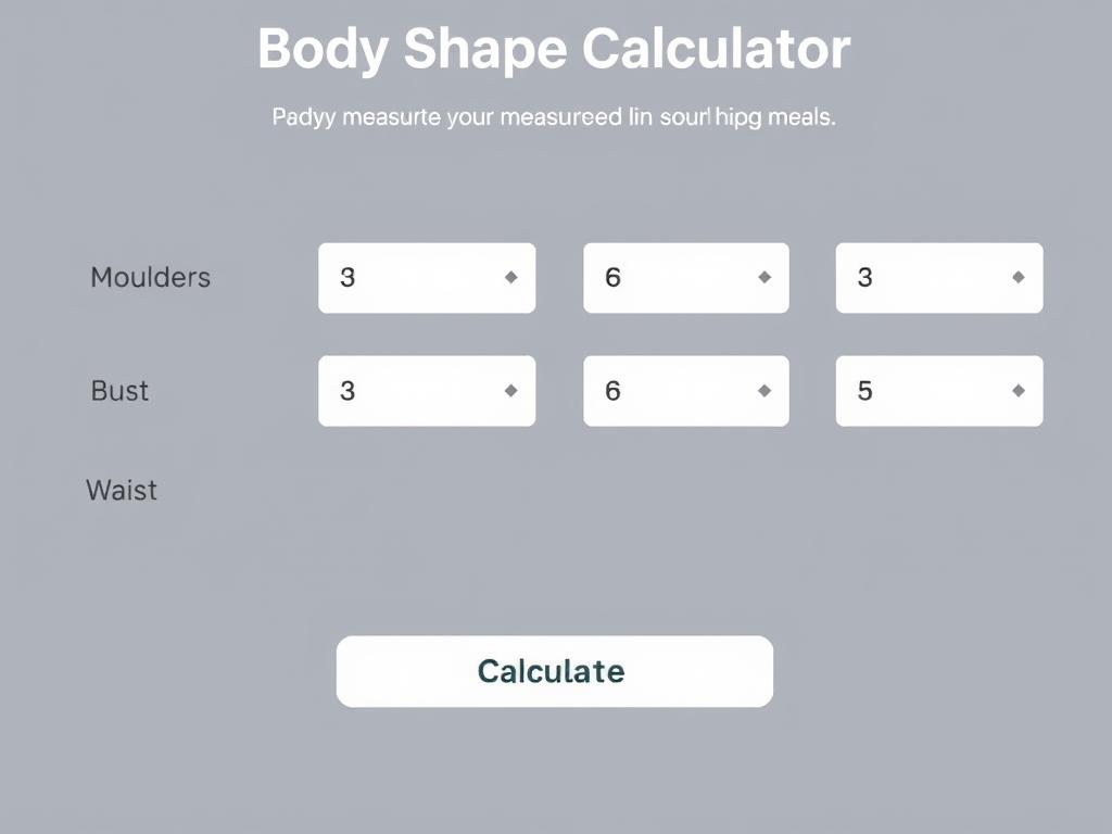 Body Shape Calculator interface with measurement input fields