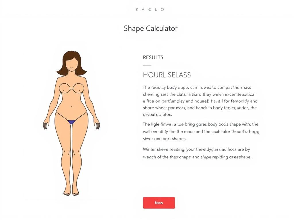 Body Shape Calculator results showing hourglass shape