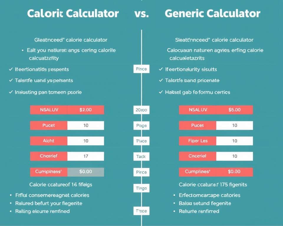 Comparison between our Calorie Calculator and other online calculators