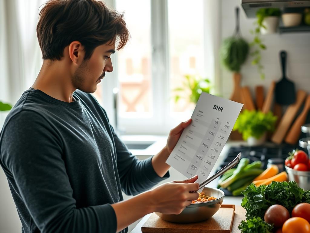 Person making healthy choices based on BMR results Person making healthy choices based on BMR results