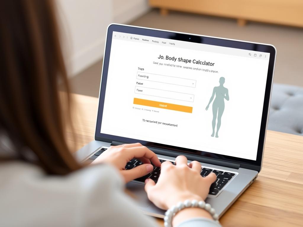 Person using body shape calculator without registration barriers